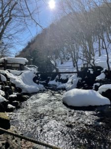 雪景色　利根川